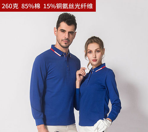 双面铜氨丝光长袖POLO衫【现货】(图1)